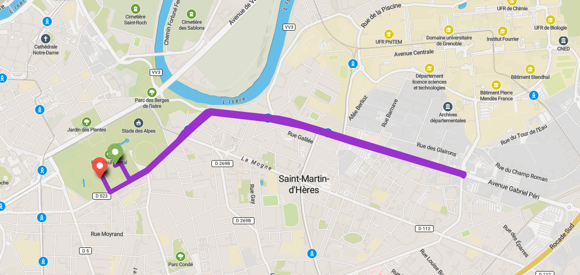 carte de la vélorution à Grenoble et St-Martin-d’Hères